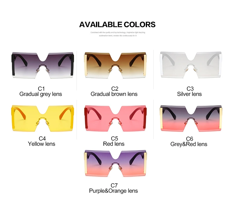 2019 Oversized Square Rimless Sunglasses Women Brand Designer Flat top Big Sun Glasses Female One Piece Travel Gafa de sol 2019 Oversized Square Rimless Sunglasses Women Brand Designer Flat top Big Sun Glasses Female One Piece Travel Gafa de sol