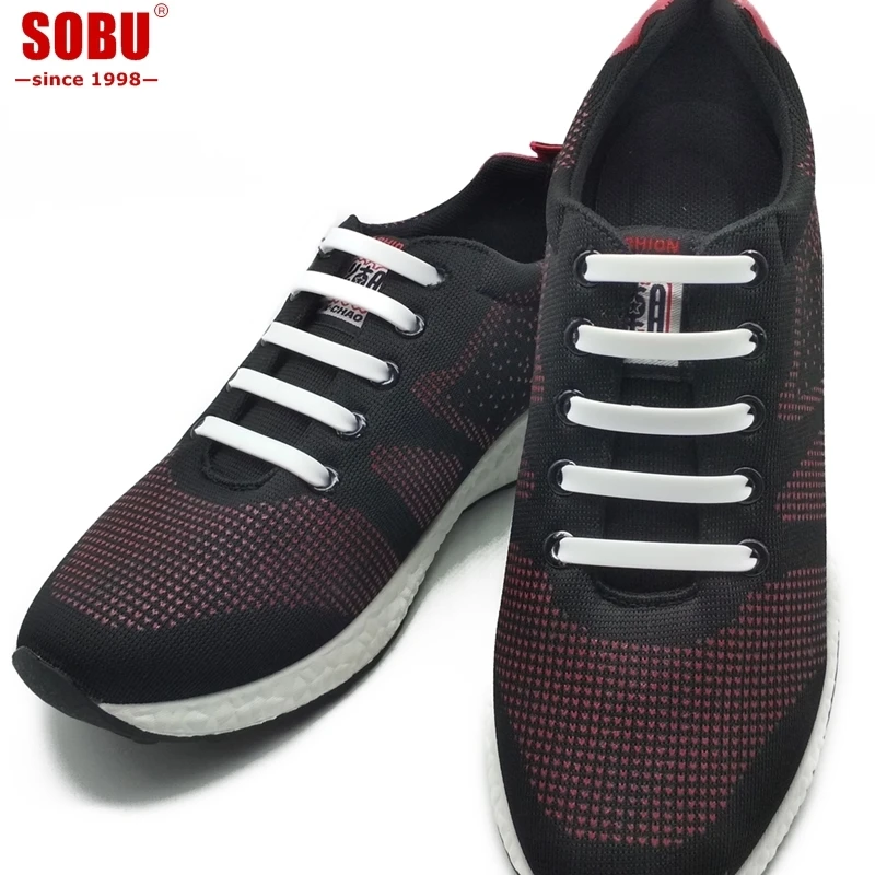 

SOBU Brand 8 Different Sizes Unisex Running No Tie Shoelaces Elastic Silicone Shoe Lace All Sneakers Fit Strap T002