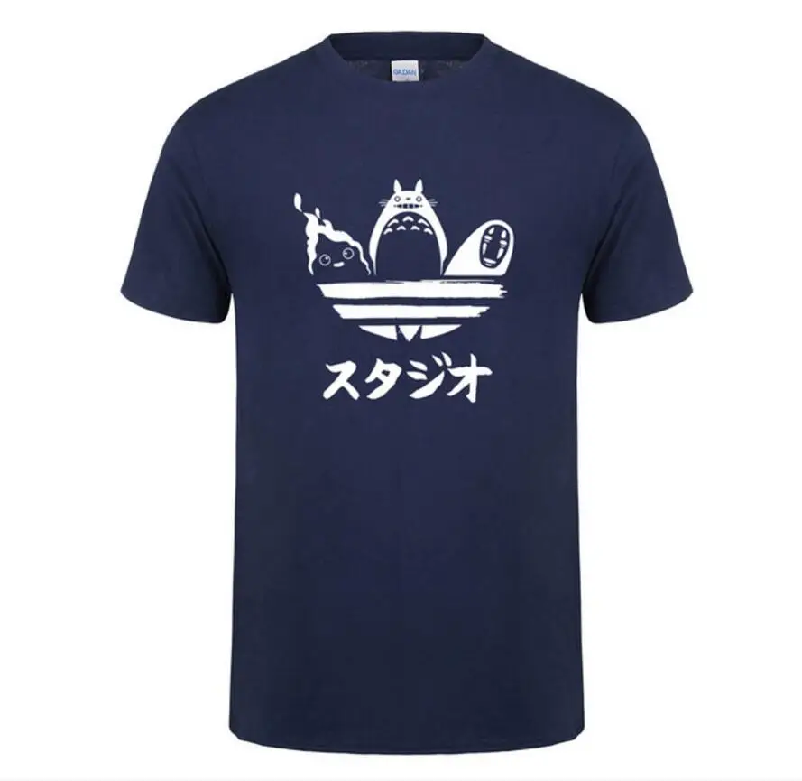 Забавный дизайн harajuku футболки мультфильм Тоторо унесенная спираль футболка без