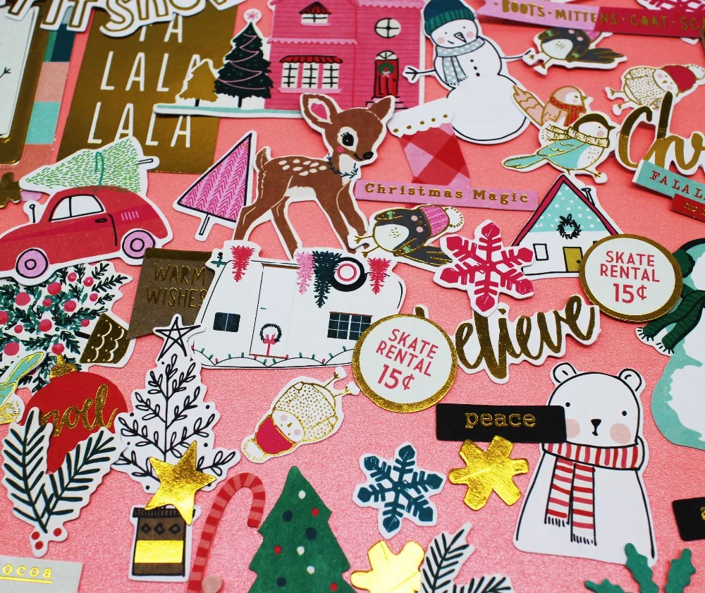 70pcs Christmas Kawaii Paper Stickers Paper Die Cut Stickers For Scrapbooking Hand account/cellphone/Gift Card Making crafts 70pcs Christmas Kawaii Paper Stickers Paper Die Cut Stickers For Scrapbooking Hand account/cellphone/Gift Card Making crafts