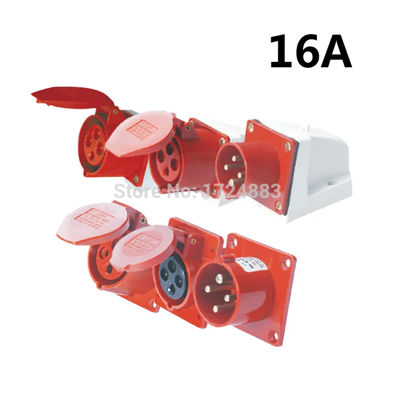 

16A 3 pole connector Industrial male&female sockets SF-114/SF-314/SF-414/SF-514/SF-614/SF-114L waterproof IP44 380-415V~3P+E