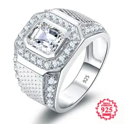 Дорого, но лучше качество 100% S925 кольцо из стерлингового серебра 925 diamond Свадебные Обручение роскошные преувеличены хип-хоп любовь