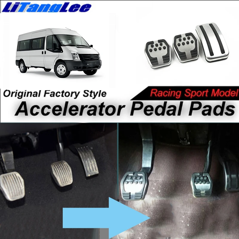 

LitangLee Car Accelerator Pedal Pad Cover Foot Throttle Pedal Cover Sport Racing Model For Ford Transit 2006~2017 MT