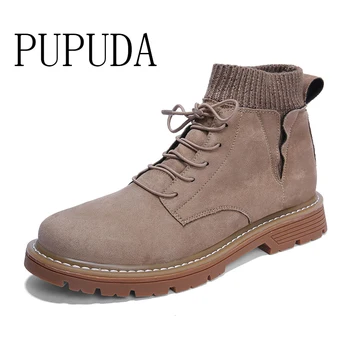 

PUPUDA Autumn Winter Classic Boots Men Fashion Casual Shoes outdoor sport shoes large sizes 39-46 non-slip High Top men shoes