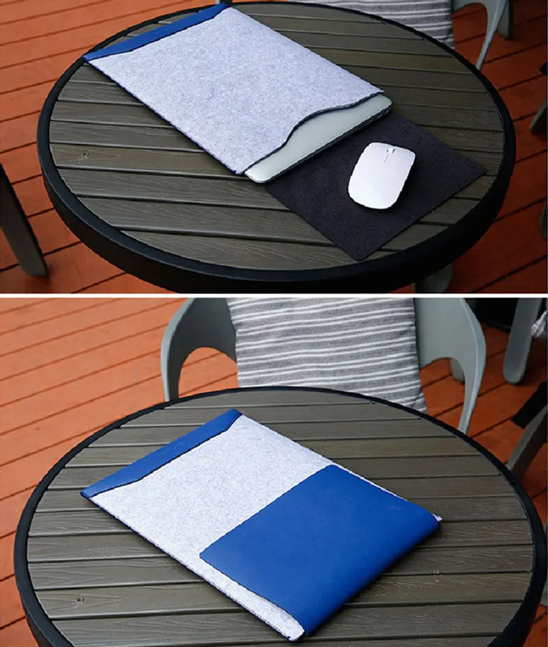 4-в-1 фетровый карман для ноутбука сумка для ноутбука Macbook Air Pro retina 11 13 15 дюймов Универсальный Тетрадь чехол для ноутбука Dell lenovo