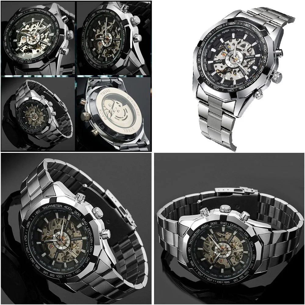 WINNER модные часы полуавтоматические механические часы со скелетом прозрачный циферблат с ручным заводом Топ люксовый бренд мужские наручные часы