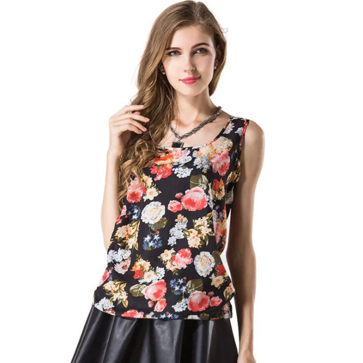 

Women Sexy Tank Tops Sleeveless Bodycon plus size Blouse Vest Loose Chiffon Top Vest Casual Camis Women Tanks bottoming shirt b3