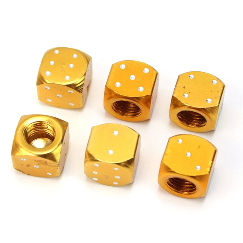 

2pcs Gold Aluminum Auto Wheel Stem Tyre Air Valve Dustproof Cap Dice Tire Tyre Valve Caps Bike MTB Truck Tire Valve Dust Cap