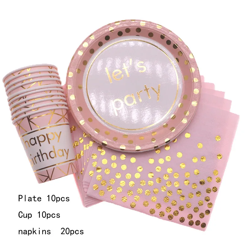 

Wedding Decorations Disposable Paper Straw Plate Cup Gold Dot Ramadan Decoration Birthday Party Decorations Party Supplies Kids