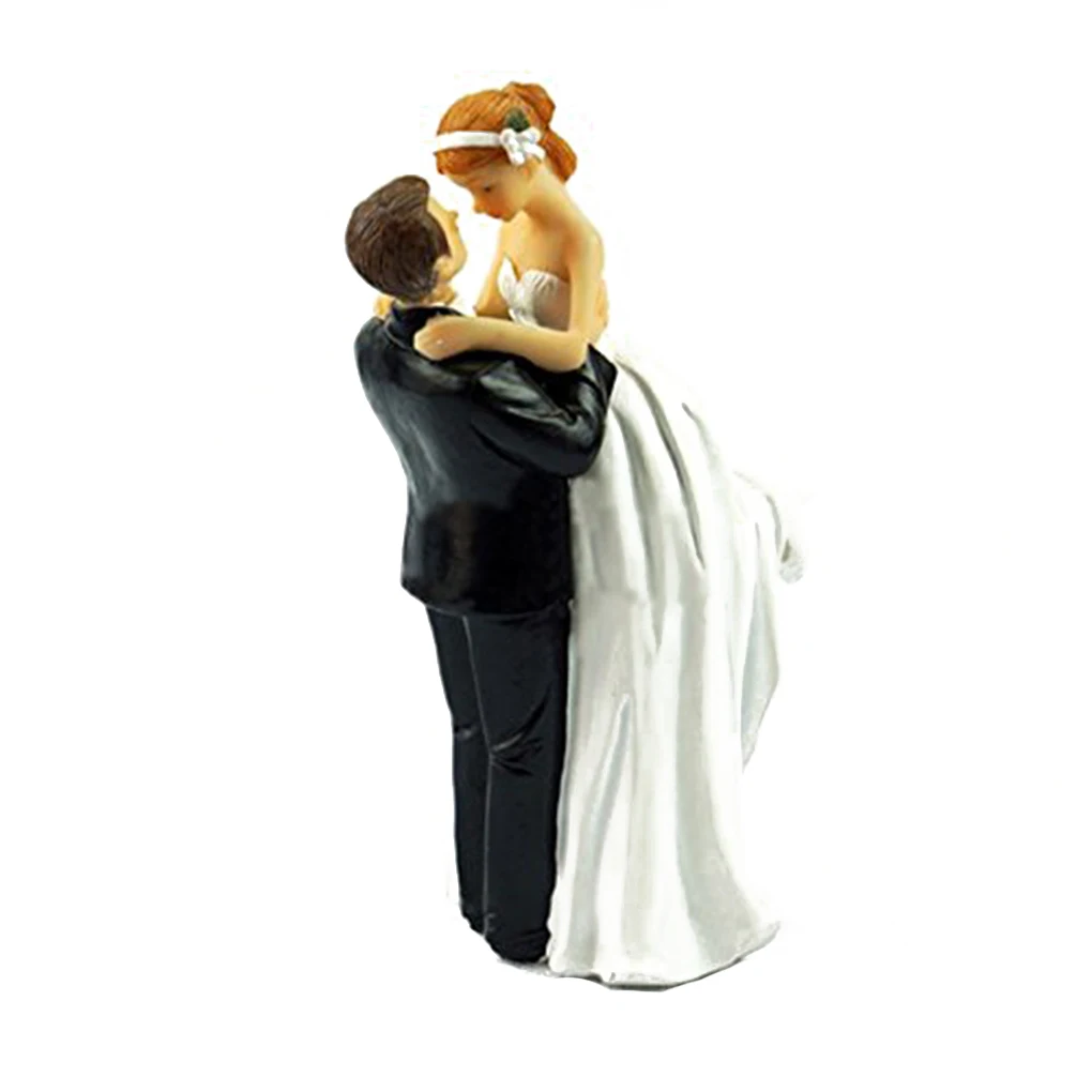 Romantic Black Groom Bride Marry Resin Figurine Wedding Cake Topper Wedding Decoration - Цвет: NO7