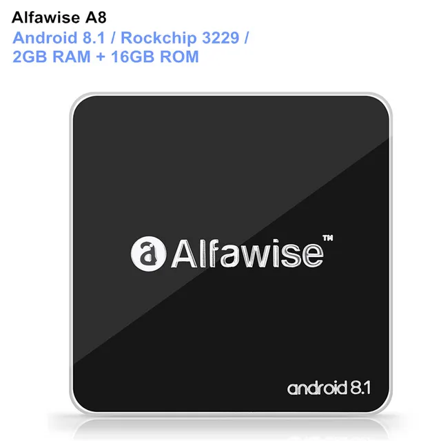 Best Price Alfawise A8 Smart TV BOX Android 8.1 Set Top Box Rockchip 3229 2GB RAM + 16GB ROM 2.4G WiFi 100Mbps Support 4K H.265 Best Price Alfawise A8 Smart TV BOX Android 8.1 Set Top Box Rockchip 3229 2GB RAM + 16GB ROM 2.4G WiFi 100Mbps Support 4K H.265