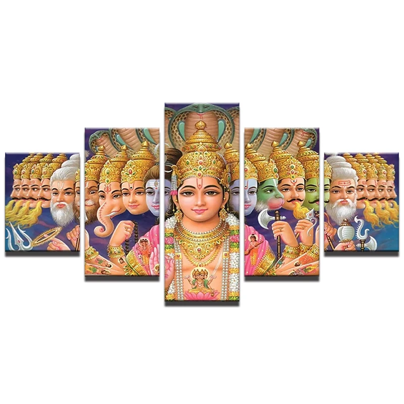 

Hot Sales Framed 5 Panels Picture Indian Buddha series HD Canvas Print Painting Artwork Wall Art Canvas painting/11Y-ZT-15
