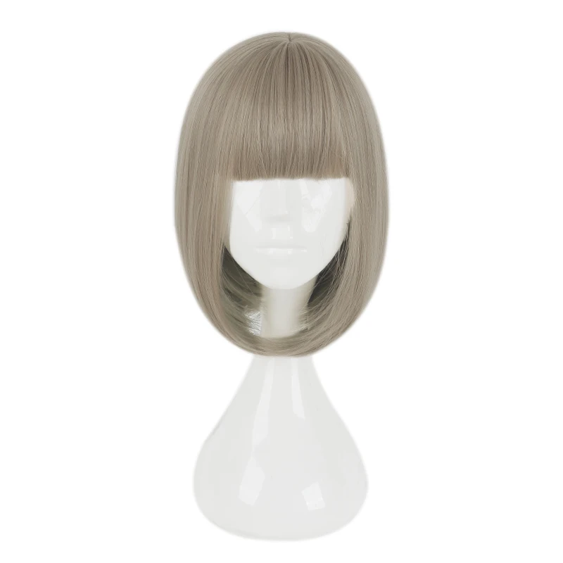 

MCOSER Free Shipping 35cm Short Cosplay Bobo Wig Synthetic Grey Mix Color 100% High Temperature Fiber Hair WIG-655B