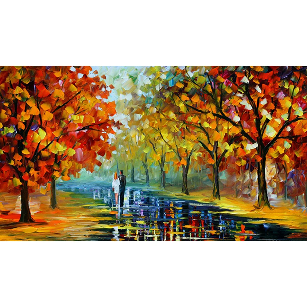 

Diamond Painting Full drill Color lover Street Mosaic DIY Diamond Painting Cross Stitch Embroidery Home Decorative Craft