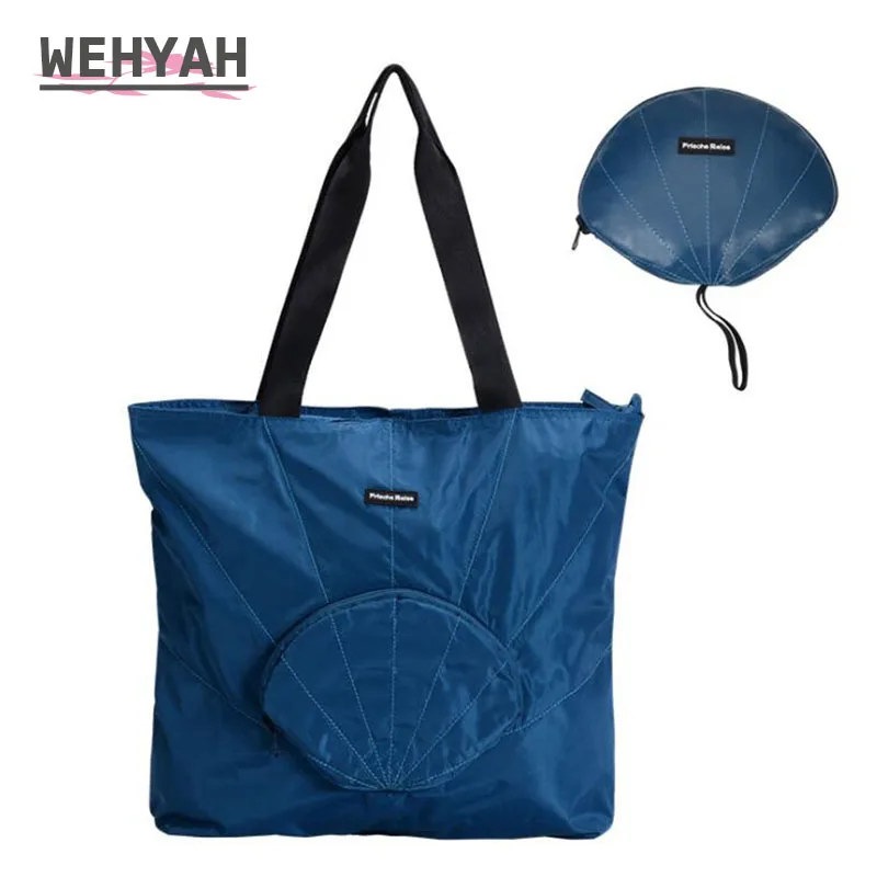 

Wahyah Foldable Shopping Bag Reusable Grocery Bags Shell Solid Waterproof Women Totes eco Storage Bag Travel Accessories ZY0125
