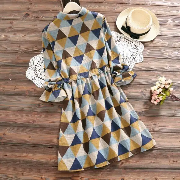 autumn Female Shirt Dress Vestido Casual Diamond Plaid