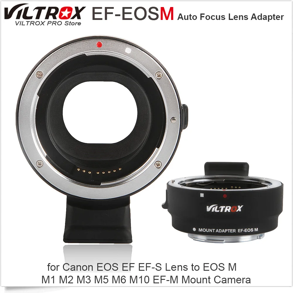 Электронный адаптер для объектива Viltrox EF-EOSM с автофокусом для Canon EOS EF EF-S объектив для камеры EOS M M1 M2 M3 M5 M6 M10 крепление для EF-M