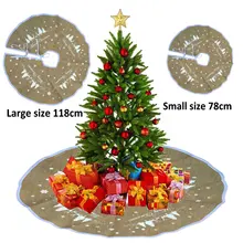 Веселая Рождественская елка юбка коврик внутренний орнамент 48 дюймов Мешковина Рождественская елка лося юбки Рождественское украшение новогодвечерние Вечеринка поставка
