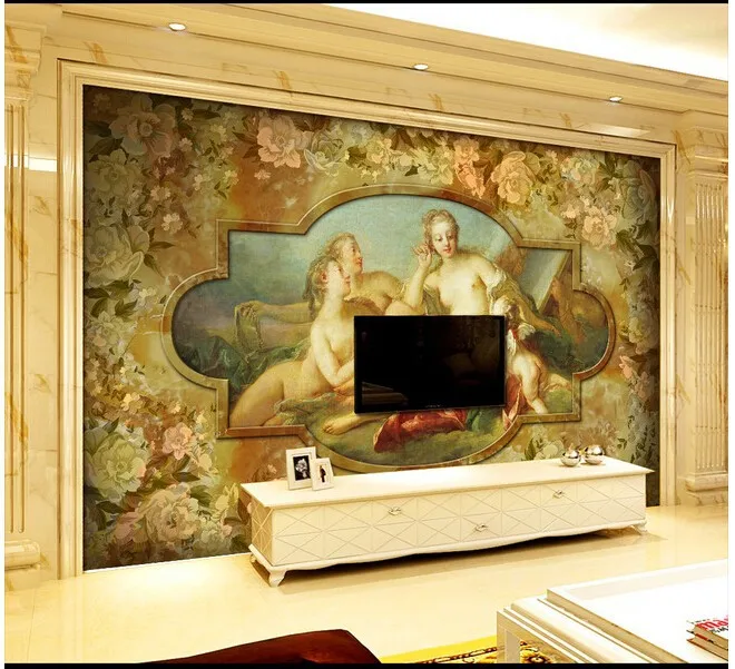 Пользовательские большие 3D фрески ангел любовь Европейский для телевизора диван спальня фон Настенные обои papel де parede