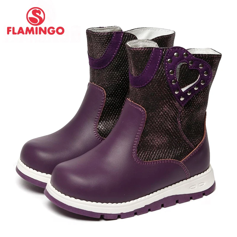 

FLAMINGO 2017 new collection winter fashion high boots with wool high quality anti-slip kids shoes for girl 72WC-CH-0457/ 0458