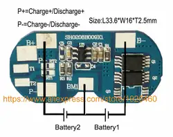 Модуль защитной цепи 2 S 7A PCB PCM BMS батарея защиты доска для 7,4 В литий-ионный плата защиты литий-полимерных аккумуляторов пакет SH02008009-LX2S7A