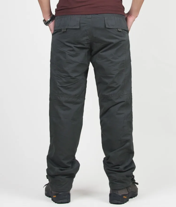 Зимние двухслойные мужские брюки карго, теплые толстые мешковатые брюки, хлопковые брюки для мужчин, мужские военные камуфляжные тактические брюки