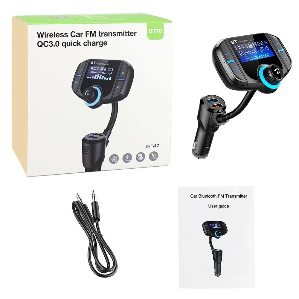 ALLSOME fm передатчик Bluetooth FM модулятор 2 порта Быстрая зарядка 3 0 зарядное устройство