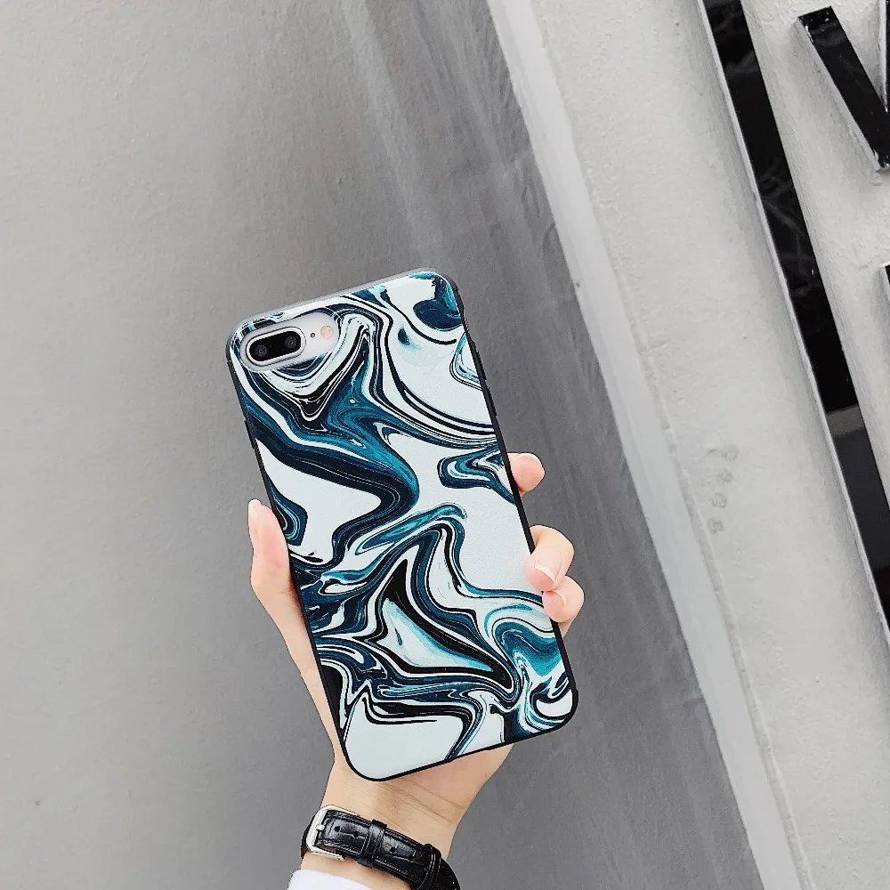 Роскошный чехол для iphone XS XR Max с абстрактным искусством мягкий силиконовый из ТПУ