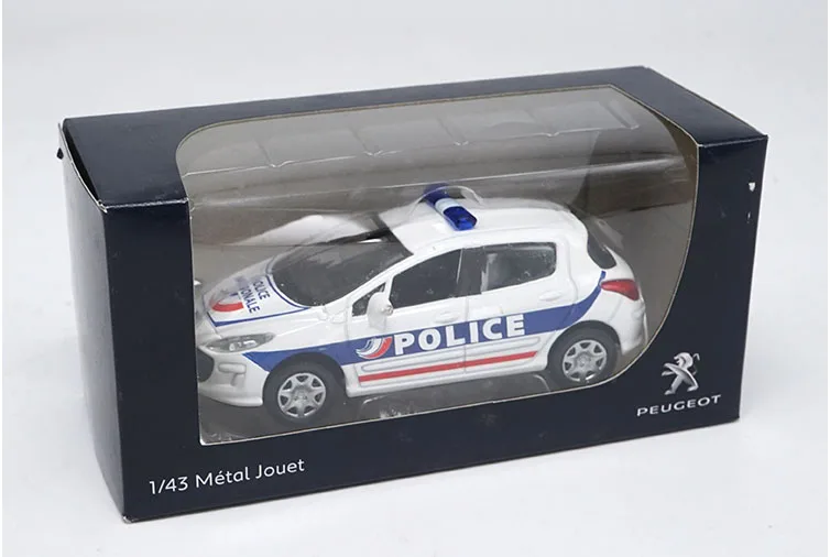 Высокая модель автомобиля из 1:43 сплава peugeot 308 Swat Cop, игрушки для автомобилей из металла, Коллекция игрушечных автомобилей