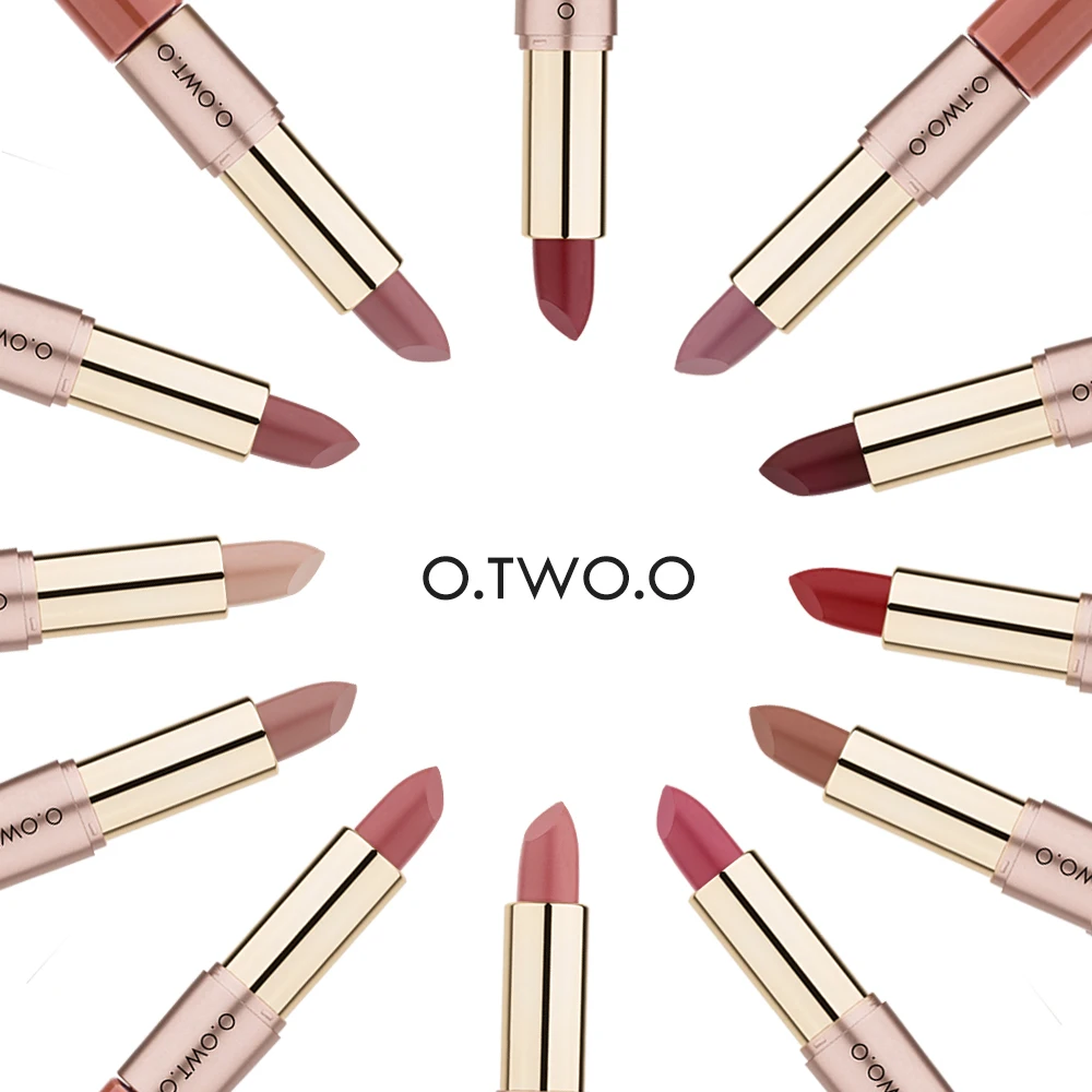 O.TWO.O 2 in 1 Matte Lipstick+Lip Gloss Lips Makeup Cosmetics Waterproof 12 Colors Choose