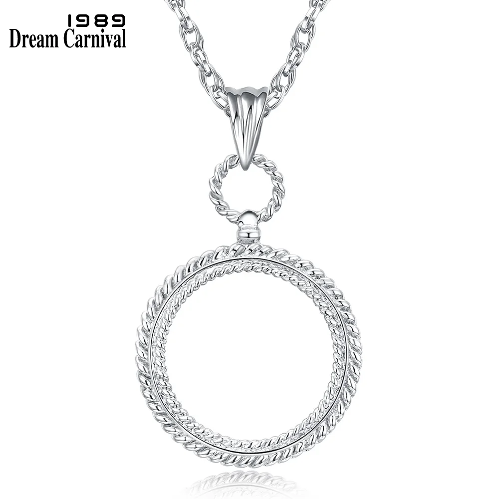 

DC1989 Band New Round Necklace Reading Glass Pendant For Reading Purpose 2x Magnifying Cute Look Platinum &Gold Plated