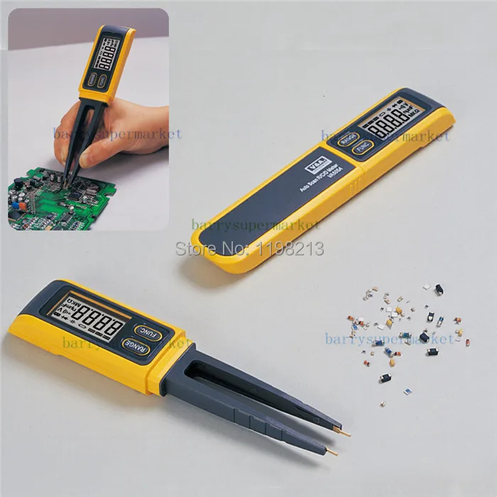 

5pcs Handheld Tweezers Digital Resistance Capacitance Diode Test Multimeter Meter R/C SMD 3999max reading+Relative Measurement