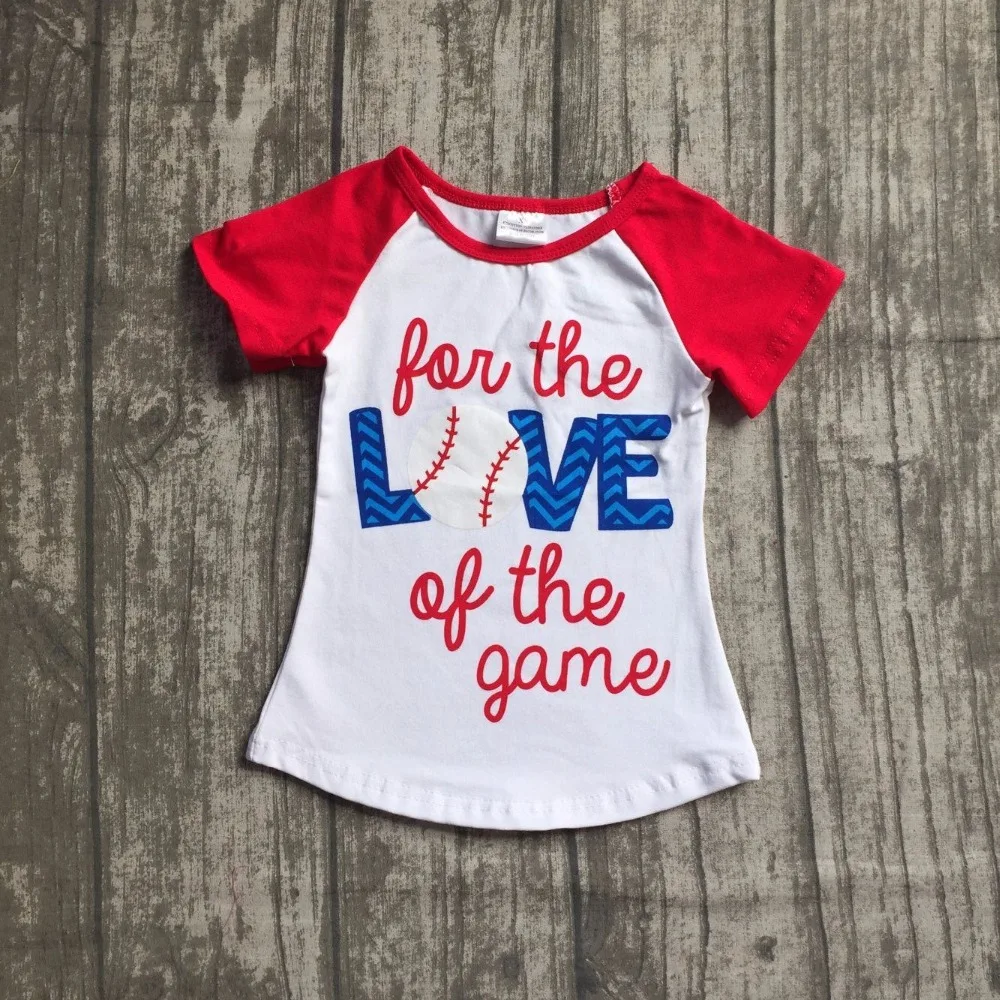 

2018 Baseball season Summer T-shirt Baseball "love" top boutique kids clothing for the love of the game 12m to 8t available