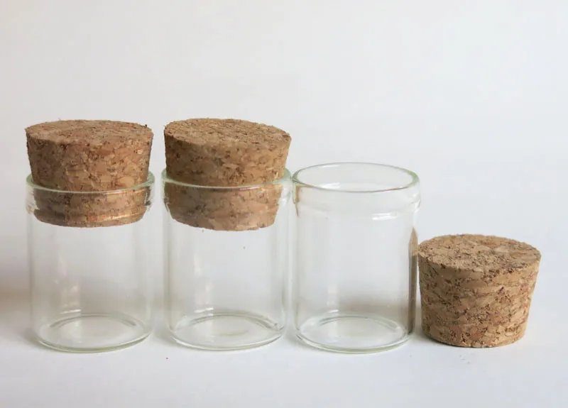 

100 x 5ml Glass Tube with Wooden Cork 5cc Mini Empty Glass Container Small Cork Stoppered Tube Sample Vial 22*30mm