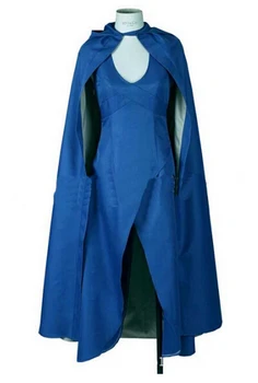 

FREE SHIPPING Daenerys Targaryen Cosplay Costume Blue Dress Cloak A Song of Ice and Fire Movie Cosplay Clothing