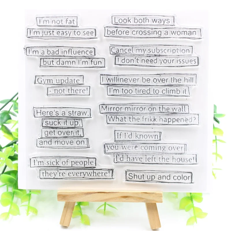 

KSCRAFT Sentence Transparent Clear Silicone Stamps for DIY Scrapbooking/Card Making/Kids Crafts Fun Decoration Supplies 390