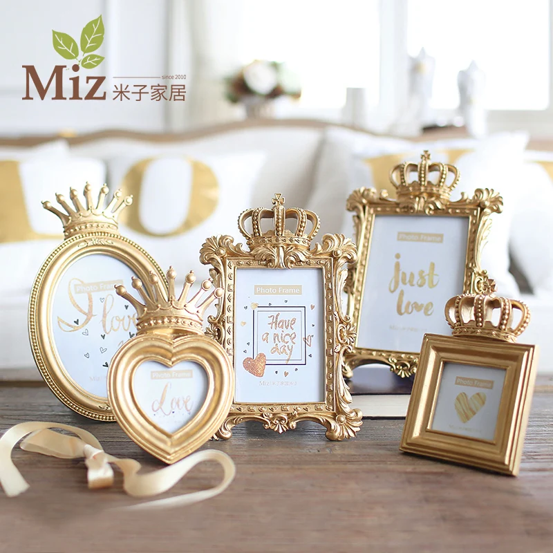 

Home photo frame gold resin swing photo frame wedding photo frame