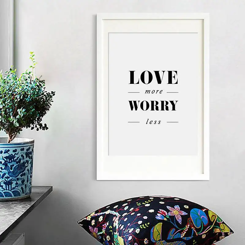 Простое английское украшение для гостиной Love more Not less картина без рамки постер с