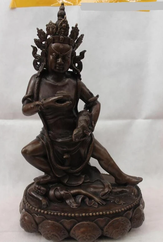 

bi001521 18"China Tibet Tibetan Buddhism Bronze Money drawing Jambhala Buddha Statue