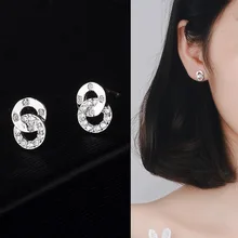 S925 серебряные серьги, геометрические циркониевые серьги, ювелирные изделия и аксессуары модные ювелирные изделия, серьги, серьги-гвоздики