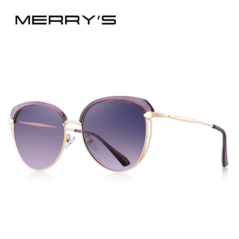 MERRYS DESIGN Women Fashion Cat Eye Polarized Sunglasses Vintage Retro Ladies Trending Sunglasses UV400 Protection S6292 - Цвет линз: C04 Purple