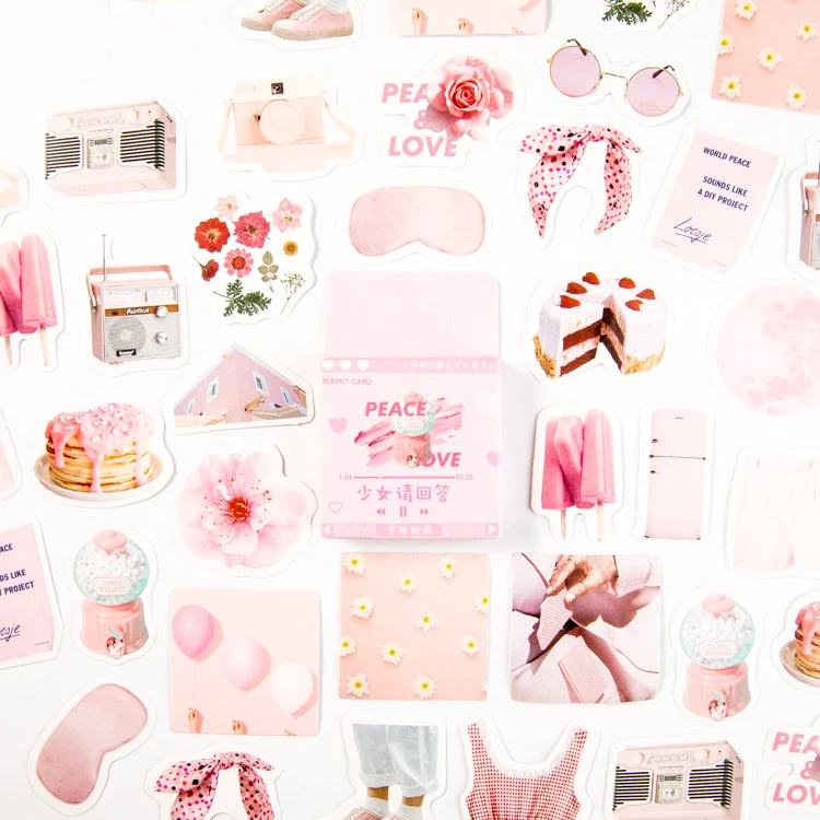 

46PCS/PACK Kawaii Pink Bow Balloon Sticker Marker Planner Diary School Stationery Stickers Scrapbooking Bullet Journal sl2001