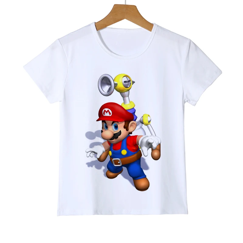 Футболка для маленьких мальчиков и девочек с изображением Марио, детские футболки с 3D принтом «Super Mario bros», милая игровая футболка с персонажем Sans, футболки высокого качества, подарок для игры Z37-9