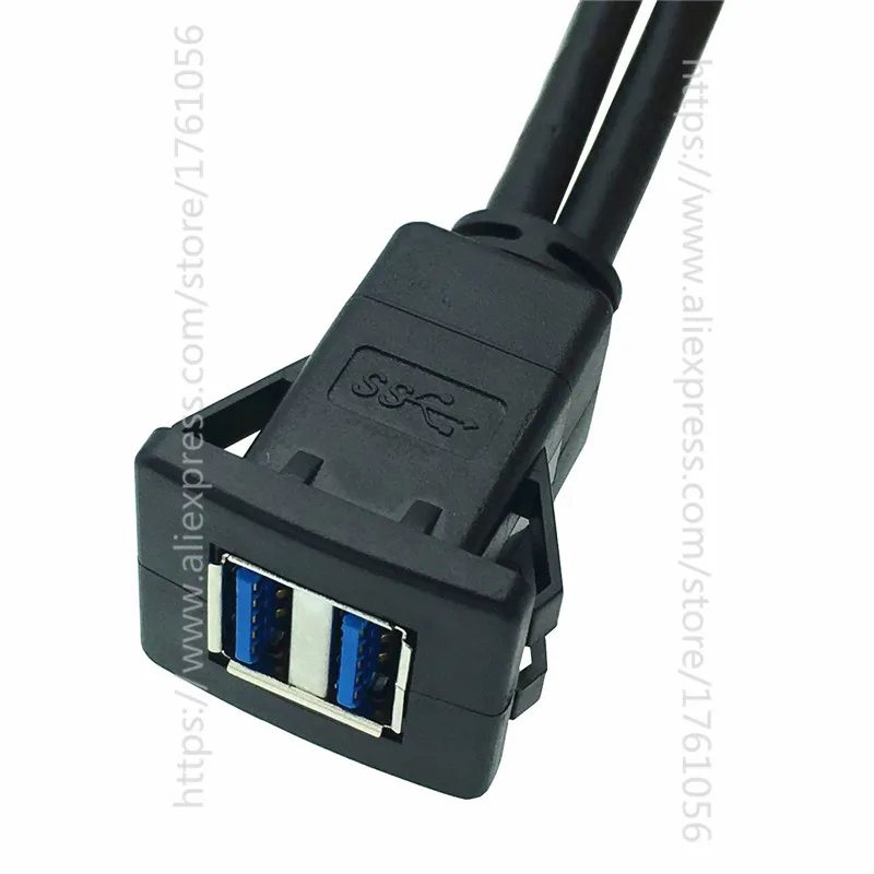 1 м 2 м двойной USB разъем удлинитель Кабель мужчин и женщин приборной панели автомобиля заподлицо свинцовая панель шнур данных USB Панель кабель для скрытого монтажа