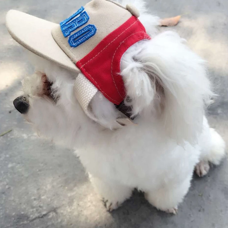 Регулируемая Солнцезащитная шляпа для собак, милая Повседневная хлопковая бейсбольная кепка для питомцев, чихуахуа, йоркширского спорта, Кепка с ушками