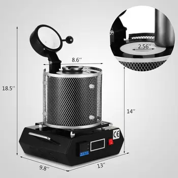 

1600W Melting Smelting Furnace Graphite boiler Crucible furnace Melting Tools