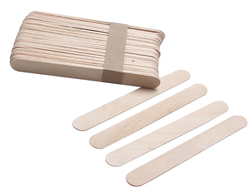 50PCS Wooden Spatulas Body Hair Removal Sticks Wax Waxing Disposable Sticks Hair Epilation Tools