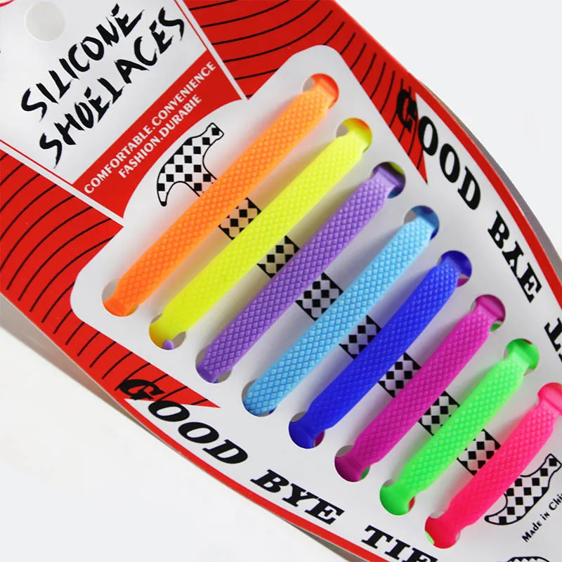 3 Sets 48 Pcs Men Hammer Shape Laces Multicolor Unisex Design Sports Running Without a Tie Elastic Silicone Shoe Laces Shoelaces