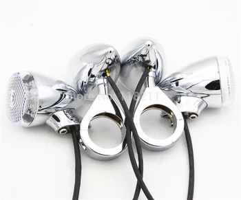

Chrome Motorcycle LED Turn Signal Indicator Light With 39mm/41mm Fork Clamp Bracket For Honda Shadow Valkyrie Sabre Harley