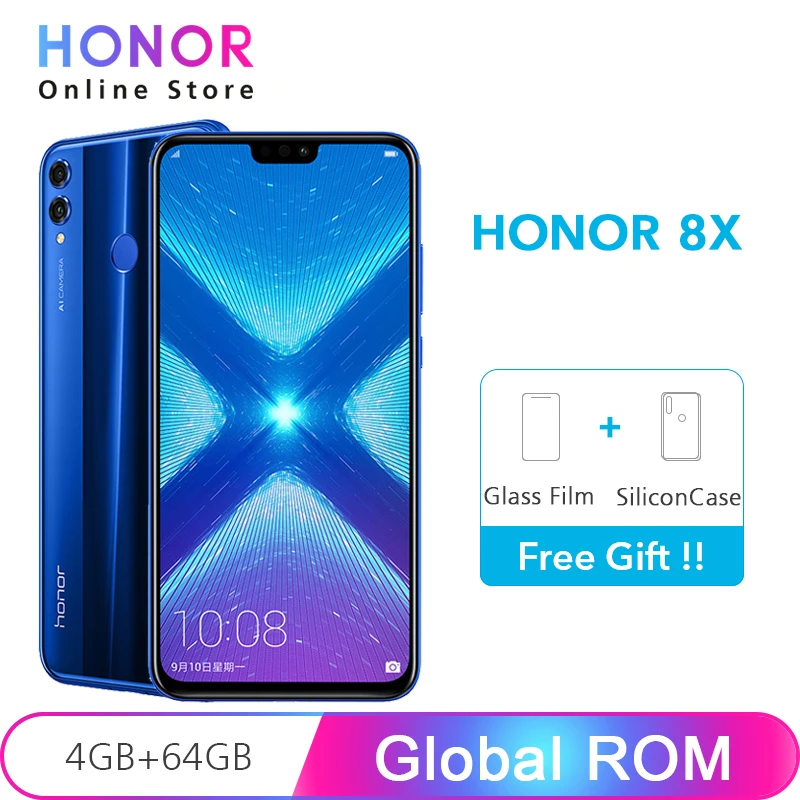 

Google Play Honor 8X 8 X Smartphone 64GB / 128GB Kirin 710 Octa Core 20MP Dual Rear Camera Multi-language 6.5" 1080x2340p Screen